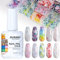 BURANO Transferfolie Nägel Nagelfolien, Nail Art Foil Kleber Folienkleber mit 10PCS Foliensticker,Transferfolie Nagelsticker 15ml 1 Flaschen Nail Art Klebetransfer (Flower Foil 11)