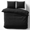 Cotton Castle Bettwäsche Bettgarnitur Bettbezug 100% Baumwolle 135x200 155x220 200x200 200x220, Farbe:Schwarz, Größe:200 x 200 cm
