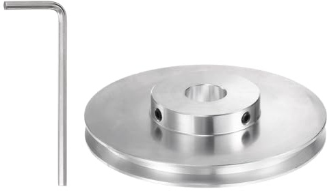 QUARKZMAN V-Typ Riemenscheibe Keilriemenscheibe 17mm Bohrung 100mm Außendurchmesser Einzelrille Aluminiumlegierung für 6mm PU Rundriemen Motorwelle Bohrmaschine mit Installationen