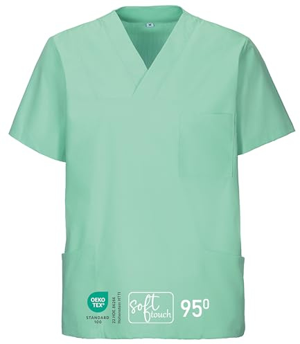 EXNER Medizinischer Schlupf-Kasack, OP-Kasack, Unisex, für Krankenpflege, Altenpflege, Farbe Mint, Größe M