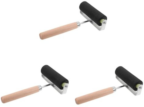 SHINEOFI 3St Farbwalze ergonomische Kinder bastelset wohnwand deko Paint Rolle Werkzeug Druckfarbenwalze Brayer-Walzen zum Basteln Tinte Holzschnittmalerei Breyer Scrollrad Gummiwalze Eisen