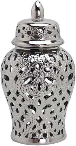 CAFIEDR Vaso in Ceramica Vaso per Fiori Vaso per ingredienti Bottiglia di stoccaggio Vaso per Fiori in Ceramica con Coperchio Vaso Decorativo in Porcellana per la Collezione Home