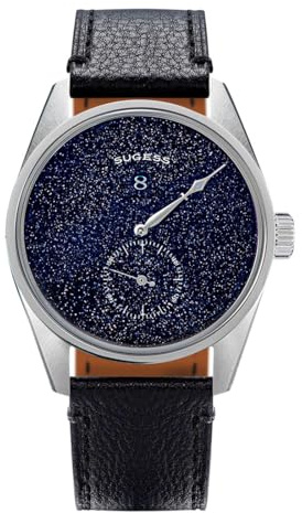 Seestern Sugess S451 Herren-Automatikuhr mit Aventurin-Regler aus Stahl und blauem Lederarmband