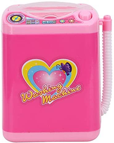 Spielzeug Waschmaschine 10cm kleine elektrische Waschmaschine mit Licht, Make-up Pinsel Reiniger Haushalt Spielzeug Kinder (Waschmaschine 3521-7 Pulver)