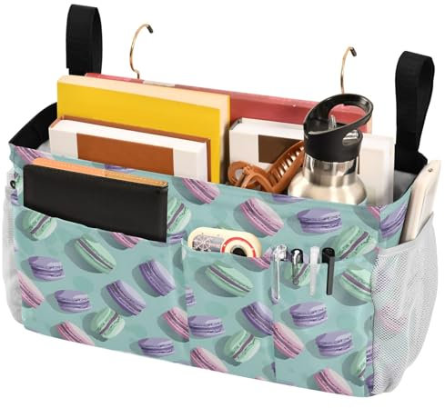 Pastell Macarons Nachttisch-Caddy, Nachttisch-Aufbewahrungstasche zum Aufhängen, für Studentenwohnheim, Zuhause, Bettgitter