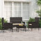 WEMYUFURN 4-TLG. Garten-Lounge-Set mit Kissen Schwarz Poly Rattan, Outdoor-Sitzgruppe, Terrassen-Lounge-Set, Garten-Couchgarnitur - Wetterbeständig, Komfortabel - für Terrasse, Garten und Balkon