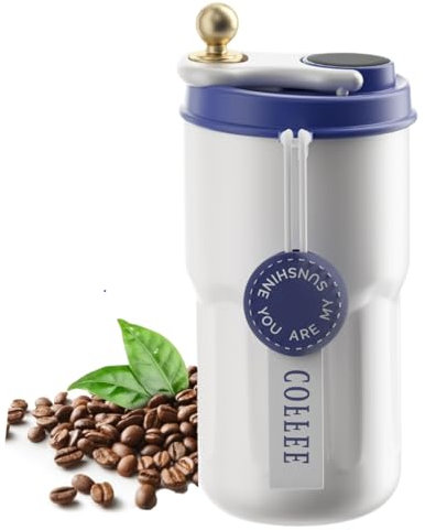 AMFUN Tazza da Caffè con Display Digitale, 410 ml Tazza Termica, Tazza termica da viaggio, 316 in Acciaio Inox Tazza Termica Intelligente Portatile in Acciaio Inox, Isolata, a Prova di Perdite