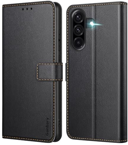 Ganbary Funda Compatible con Samsung Galaxy A36 5G/ A56 5G, Funda Tapa Libro Movil PU Cuero Funda para Samsung Galaxy A36 5G/ A56 5G [Protección Completa] [Ranura Tarjeta][Función Soporte], Negro