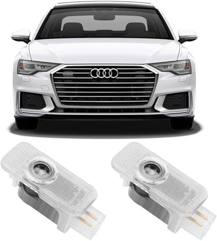 AutoQi Für Audi A3 8P 8L 8V A4 B6 B7 B8 B9 A5 A6 4K 4G A7 Q2 Q3 Q5 Q7 LED Projektor Einstiegsbeleuchtung Tür Logo Laser Türlicht, 2 Stk (S+LINE)