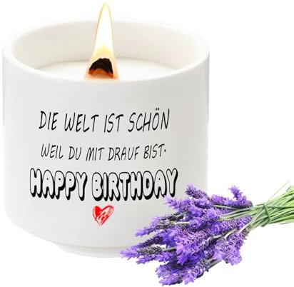 Geburtstagsgeschenk für Frauen Männer,Lavendel Duftkerze Geschenke zur Geburt für Frau Freundin Mama Papa Schwester Tochter Kollegen Männer, Beste Freundin Geburtstag Geschenk