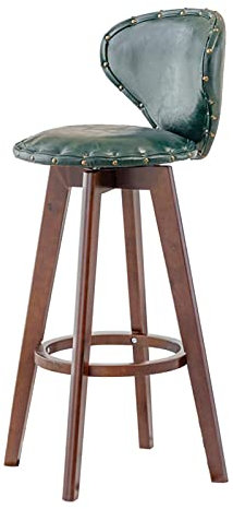 Barhocker für die Küche, um 360 Grad drehbarer Barstuhl, Barhocker aus Holz für den Haushalt, Frühstücksbarhocker für die Küche, PU-Sitz und ergonomische Rückenlehne, Hochstühle für Theke/Re