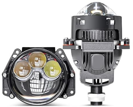2PCS Auto 3 12V Bi LED Drei Direkt Objektiv Scheinwerfer 6000K 130W Scheinwerfer Kompatibel for h4 H7 9005 9006 Auto Zubehör