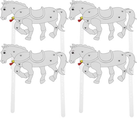 DRESSOOS 4Pcs Schattenpuppen Show Chinese Model Toys Horse Cutout Puppet DIY Schattenpuppen Rennen Chinesische Traditionelle Spielzeugpferde Wanddekoration