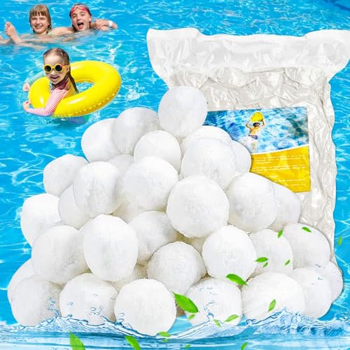JIEBAO Balles Filtrantes, 700g Boules de Filtre de Piscine Peut Remplacer 25kg Sable Filtrant, Balles Filtrantes de Piscine, Balle Filtrante Piscine, Convient à Divers Filtration d'eau