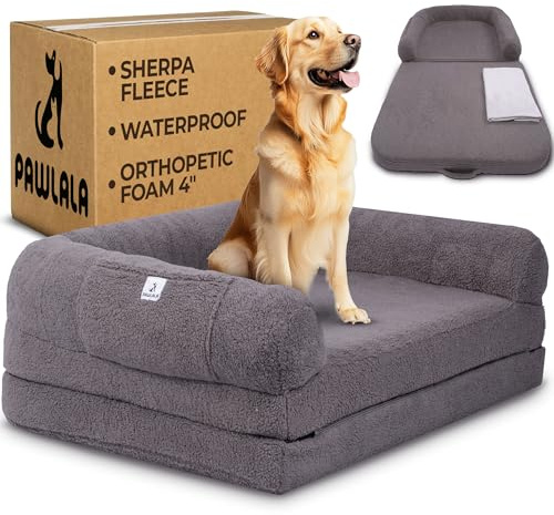 Premium Hundebett, faltbar, Größe XXL (Dunkelgrau)