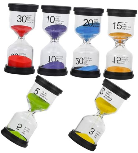 VICASKY 6 Pièces Set de Sablier Décoratif Minuteur de Bureau Sable pour Cuisine et Déco Intérieure