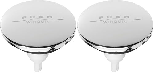 Wirquin 30724024 Clapet de Baignoire et lavabo pour vidage Quick-clac, chromé (Lot de 2)