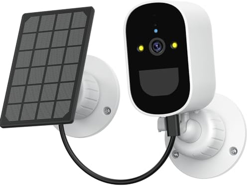 Buhdjfnke WiFi IP Camera Solar Panel Battery Powered Wireless Outdoor 1080P HD CCTV Video Surveillance PIR Human Detection
