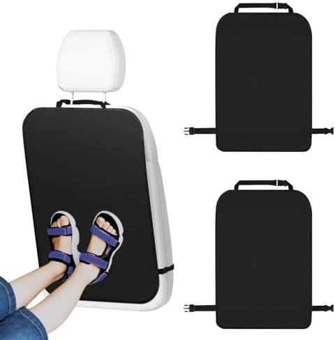 Azushwer 2 Pcs Car Seat Kick Mats, 60x45cm Seat Back Protector (Black) | Universal Waterproof Oxford Fabric Cover, Car Seat Back Protector for Child & Interior Protection