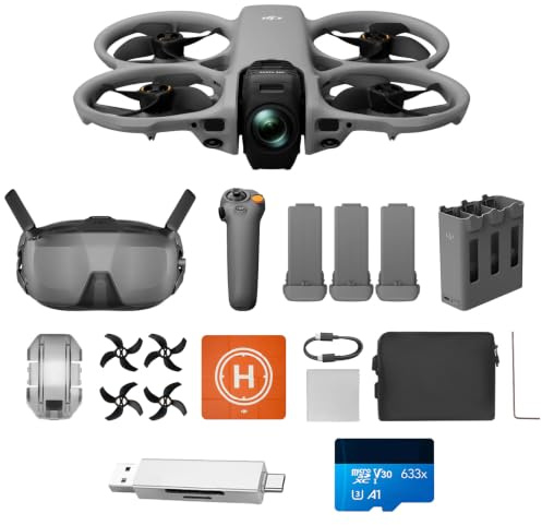 DJI Avata 360 Combo Motion Fly More con accessori, drone a 360° con imaging 8K da 1 pollice, paraelica, Include Goggles N3 e RC Motion 3, Pad di atterraggio (Memory Card Combo)