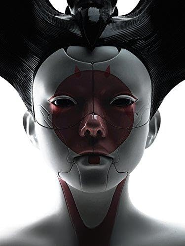 Ghost In The Shell Face, 60 x 80 cm, Leinwanddruck Mehrfarbig