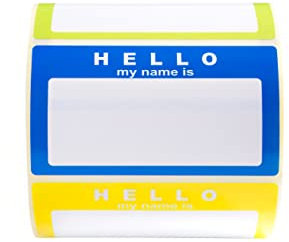 OliveBird Namensschild Aufkleber Hello My Name Is Sortierte Farben 250 Etiketten Pack (3 Farben) - 90 x 50 mm