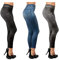 ShopINess Slim Jeggings Slim Damen-Jeggings aus Stretch-Jeans Blau, Grau, Schwarz Bequeme Formende 3er-Pack Enges Muster (L/XL)