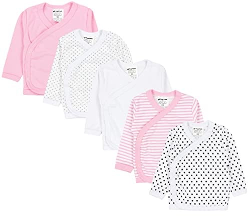 TupTam Baby Mädchen Langarm Wickelshirt Baumwolle 5er Set, Farbe: Mehrfarbig 6, Größe: 74