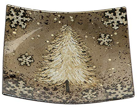 formano Dekoteller Winter Wald Gebäckteller 19x19 cm Untersetzer Kerzenteller Teller