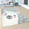 Paco Home Kinderteppich Kinderzimmer Moderne Pastell Farben, Niedliche Motive, 3D Effekt, Grösse:140x200 cm, Farbe:Grau