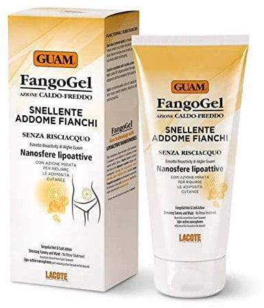 Guam, FangoGel Schlankheitsmittel für Bauch und Hüften, Wärmekälte-Wirkung ohne Ausspülen, gezielte Wirkung zur Reduzierung von Fettdepots auf der Haut, Made in Italy, 150 ml Packung