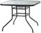 Harbour Housewares Glass Top Gartentisch - Glas Top Außenpatio Coffee Bistro Möbel - 90 x 90 cm - Schwarz