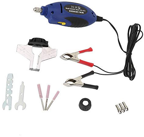 Oumefar 12V Electric Handheld Chainsaw Sharpener Mini Chain Saw Grinder Electric Chain Grinding Machine Outdoor Grinding Machine File Tools