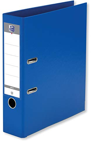 OXFORD Ordner mit Hebel, Smart Pro+, A4XL, Rücken 80 mm, 2 Ringe, Umschlag aus Polypropylen, eingefasst dunkelblau