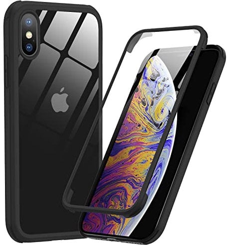 Phoneaura für iPhone XS Max 360 Grad Schutzhülle; iPhone XS Max Hülle mit XS Max Schutzglas (Vorne+Hinten)