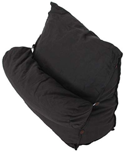 Ambientehome Keilkissen Lounge-/Rückenkissen 60 x 50 x 20 cm mit Nackenrolle, Dunkelgrau