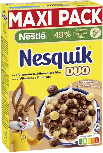 Nesquik Nesquik Nestlé Nesquik Duo, braune und weiße Schoko Cerealien mit Vollkorn, 1er Pack (1 x 585g)