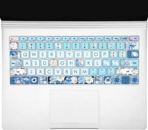 Silicone Keyboard Cover Skin for Microsoft Surface Laptop 3 13.5 and 15 2019 Released/Microsoft Surface Book 3 13.5 and 15,Keyboard Protector with Cute Print, US Layout, Peony