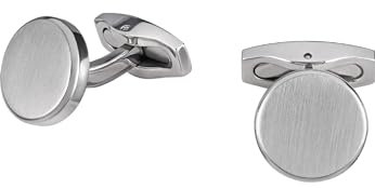 BREIL - Herren Manschettenknöpfe Carve Collection TJ3051 - Herrenschmuck - Manschettenknöpfe aus Gebürstetem Stahl für Herren, mit Polierten Stahlkanten - 1,4 cm