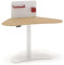 DROMEAS ALMACCINO | Sitz-/Steh Schreibtisch mit Memory-Funktion, einsäulig 3-Fach-Teleskop, H68-124 x B120 x T70 cm, natürliche Eiche, Gestell RAL 9016, Trennwand und Büroorganisationselemente