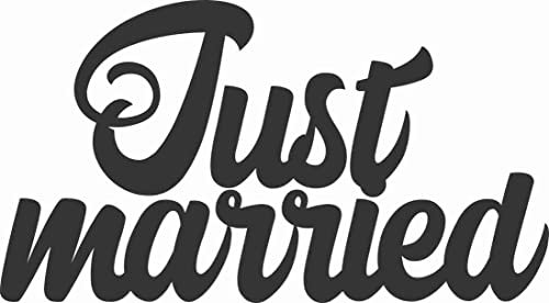 WB wohn trends Auto-Aufkleber, Just Married (Version1), weiß, 15cm breit, Farbe und Größe wählbar, KFZ-Sticker LKW Spruch