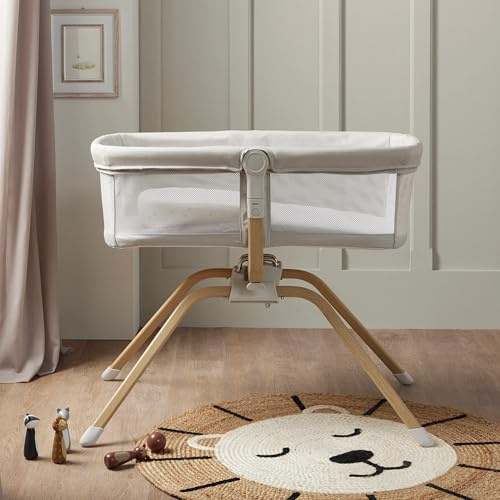 Babymore Air Motion Gliding Crib with Airflow Mattress (0-6 Months) – Grey