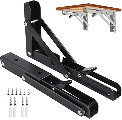 2 Stück Klapphalterung Klappwinkel Klappregalhalterungen Winkel Regalträger Regalhalterung Platzsparendes Klappregal Wand Klappscharnier Klappwinkel Für Büro Klapptisch Wandmontage (200 mm)