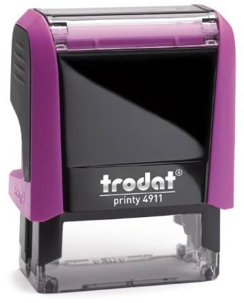 Trodat Printy 4911 – feuerrot - mit Wunschtext personalisierbarer Namensstempel – gleich online gestalten, Adressstempel oder Textstempel - 38x14 mm - 4 Zeilen, hochwertiger Stempel zum Superpreis