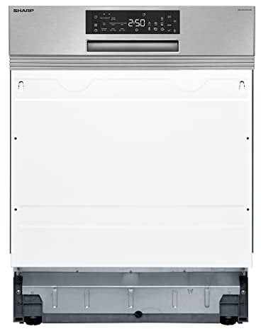 Sharp QW-NA25S44BI-DE Teilintegrierter Geschirrspüler / 60 cm/B / 14 Maßgedecke mit Besteckschublade / 8 Programme/Edelstahl
