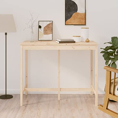 WIFESE Bartisch Massivholz Kiefer 140x80x110 cm Stehtisch KüChentisch Stehtische Bartisch KüChe Bistrotisch KüCheninsel Kleiner Esstisch Industrial MöBel Stehtisch Outdoor Bar Tisch