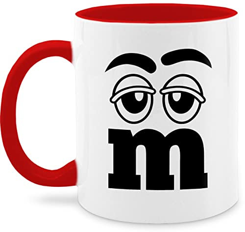 Tasse Tassen 325ml - Karneval & Fasching - M und M Figuren Aufdruck I M&M I Fastnacht I Fasnacht I Fasnet - 325 ml - Rot - m&m's-tasse karnevalstasse fasching- mm m&m-tasse faschingstasse carnevale