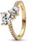 PANDORA Timeless Doppel-Herz Funkelnder Ring mit vergoldeter Metalllegierung und Cubic Zirkonia Timeless Collection, Größe 58, 161198C01-58