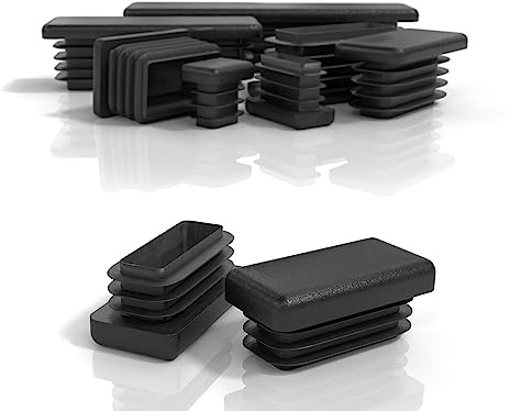 PD® Lamellenstopfen 25x20 mm Rechteckrohr - Endkappen schwarz | 20 Stück | Endkappen Rechteckig aus PE Kunststoff | Rohrstopfen zur Rohrabdeckung von Metallrohr & Aluprofil | Rechteckstopfen schwarz