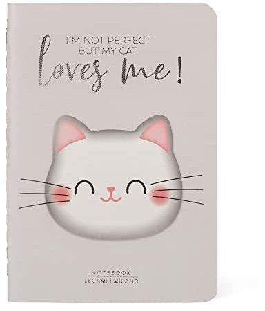 Legami - Notizbuch, liniert, klein, A6, 80 Seiten, FSC®-zertifiziertes Papier, Papier 100 g/m², 9 x 13,5 cm, Motiv Kitty
